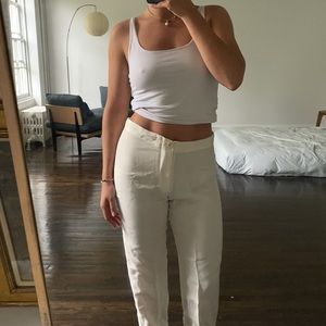 Yohji Yamamoto White Silk Pants